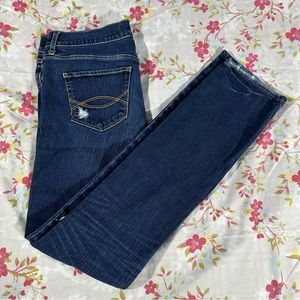 Dark Wash Denim Ripped Jeans